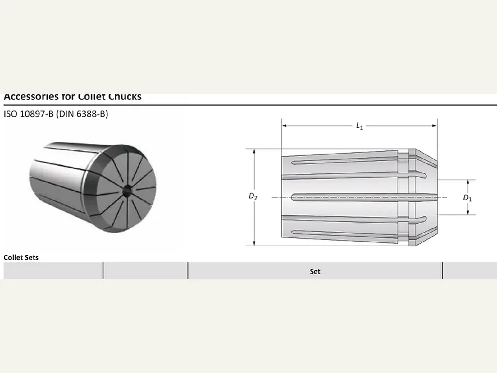 Принадлежности цанговых патронов ISO 10897-B (DIN 6