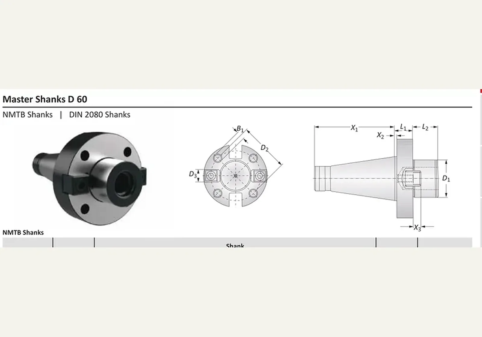 Чертёж: Мастер-хвостовики MVS D60 50, L1 29.00 мм, D1 60.00 мм, D2 101.60 мм