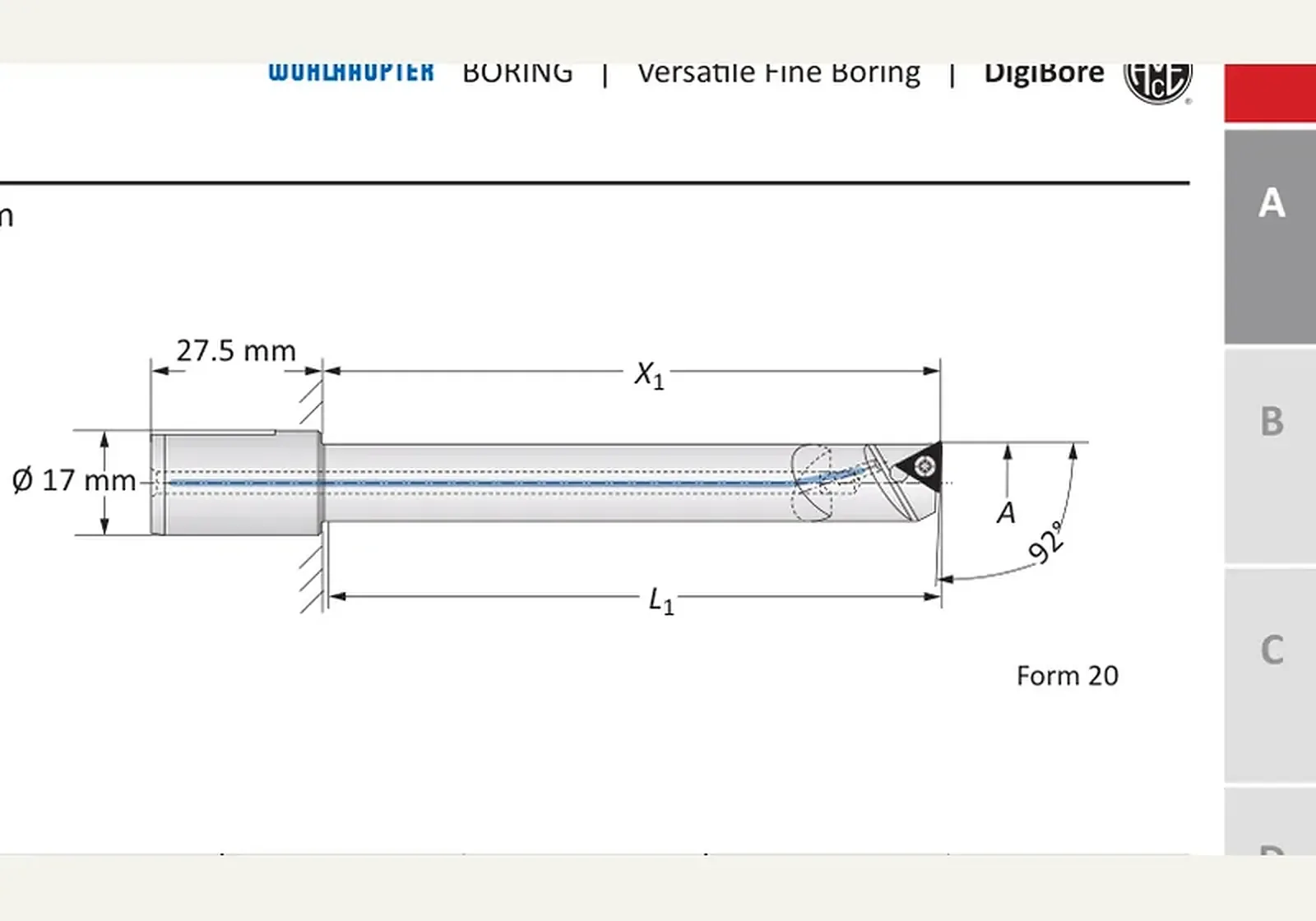 Чертёж: Твёрдый сплав, L1 92.00 мм